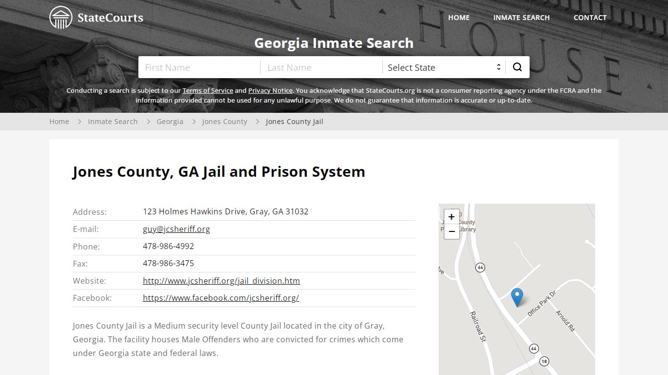 Jones County Jail Inmate Records Search, Georgia - StateCourts